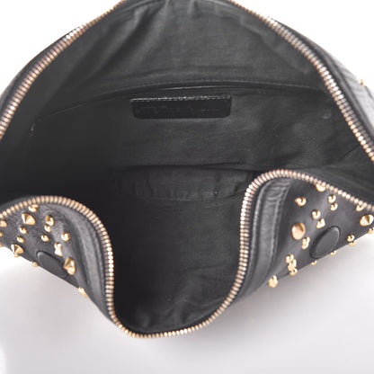 Alexander McQueen Calfskin Studded De Manta Clutch Black 5 of 9