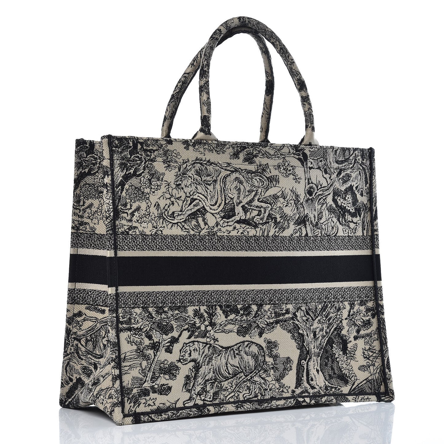 Canvas Embroidered Large Dioriviera Toile De Jouy Book Tote Blue