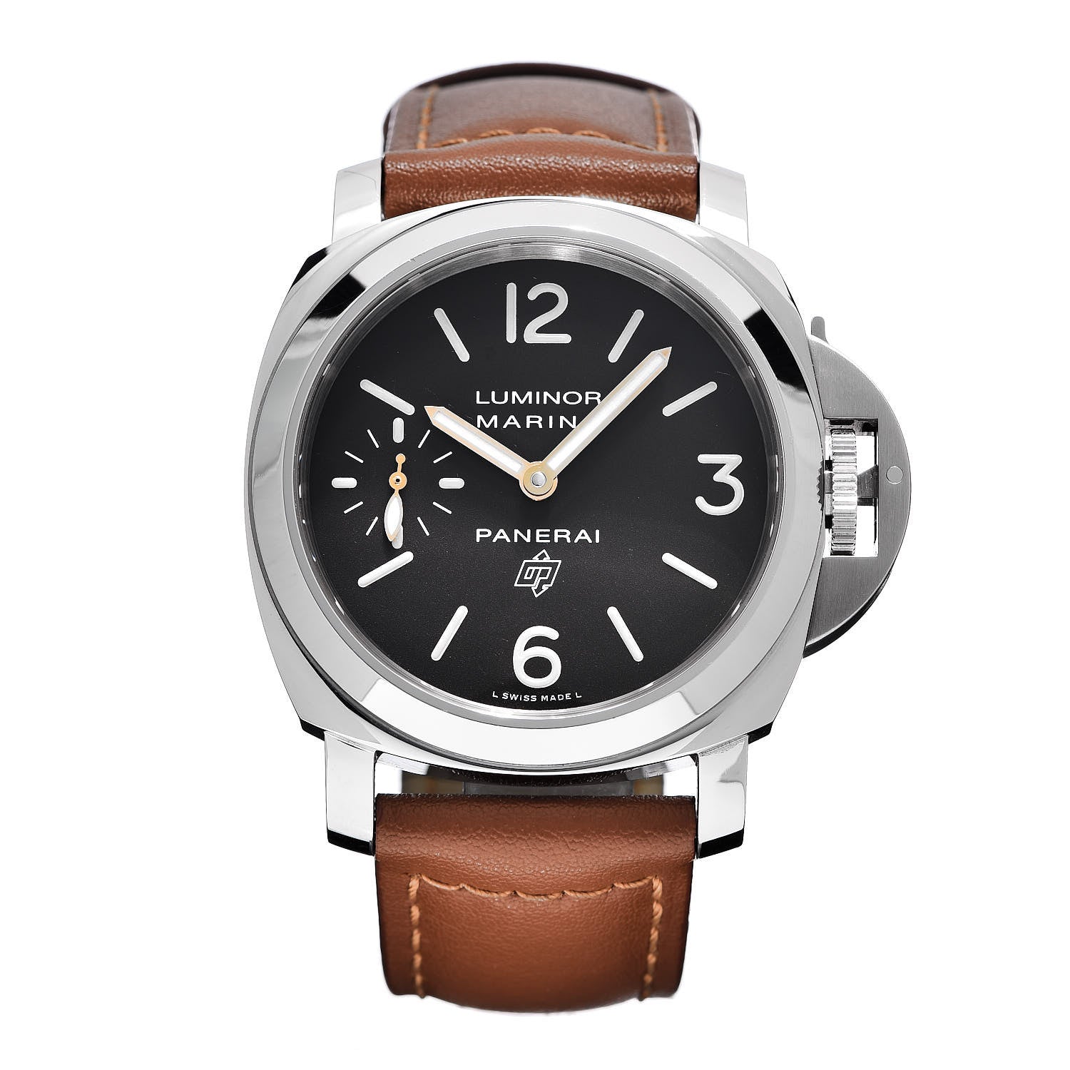 Panerai Stainless Steel Calfskin 44mm Luminor Marina Base Logo Manual Winding Watch Black PAM00632 1 of 12
