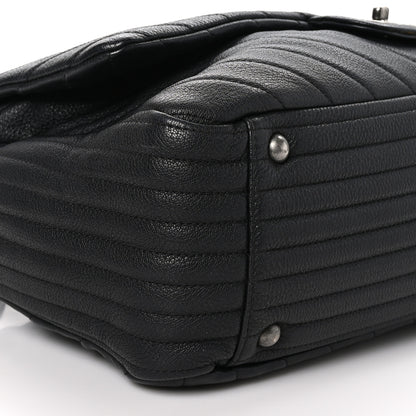 Chanel Calfskin Chevron Quilted XXL Travel Flap Bag Black 10 of 11