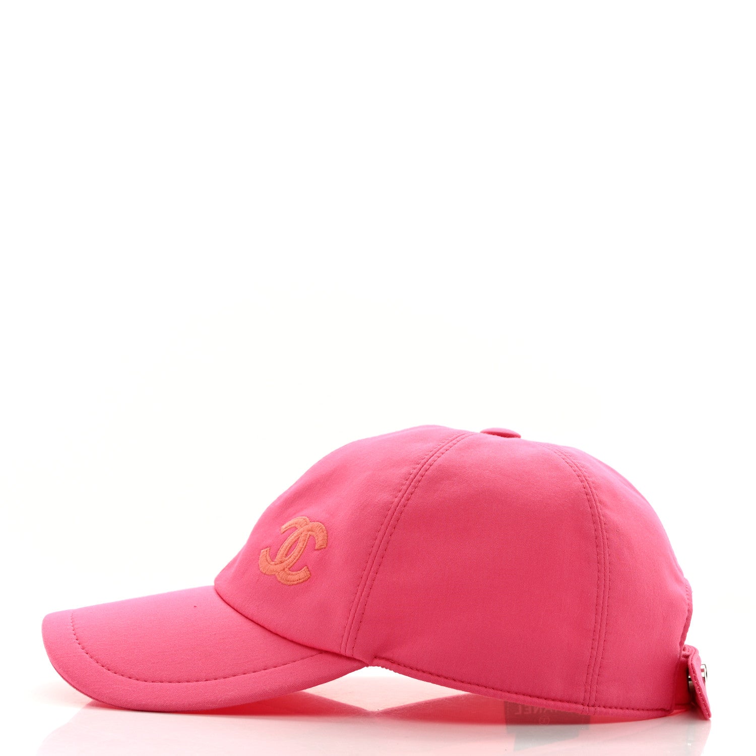 Chanel Cotton CC Cap Hat Fuchsia Orange 4 of 10