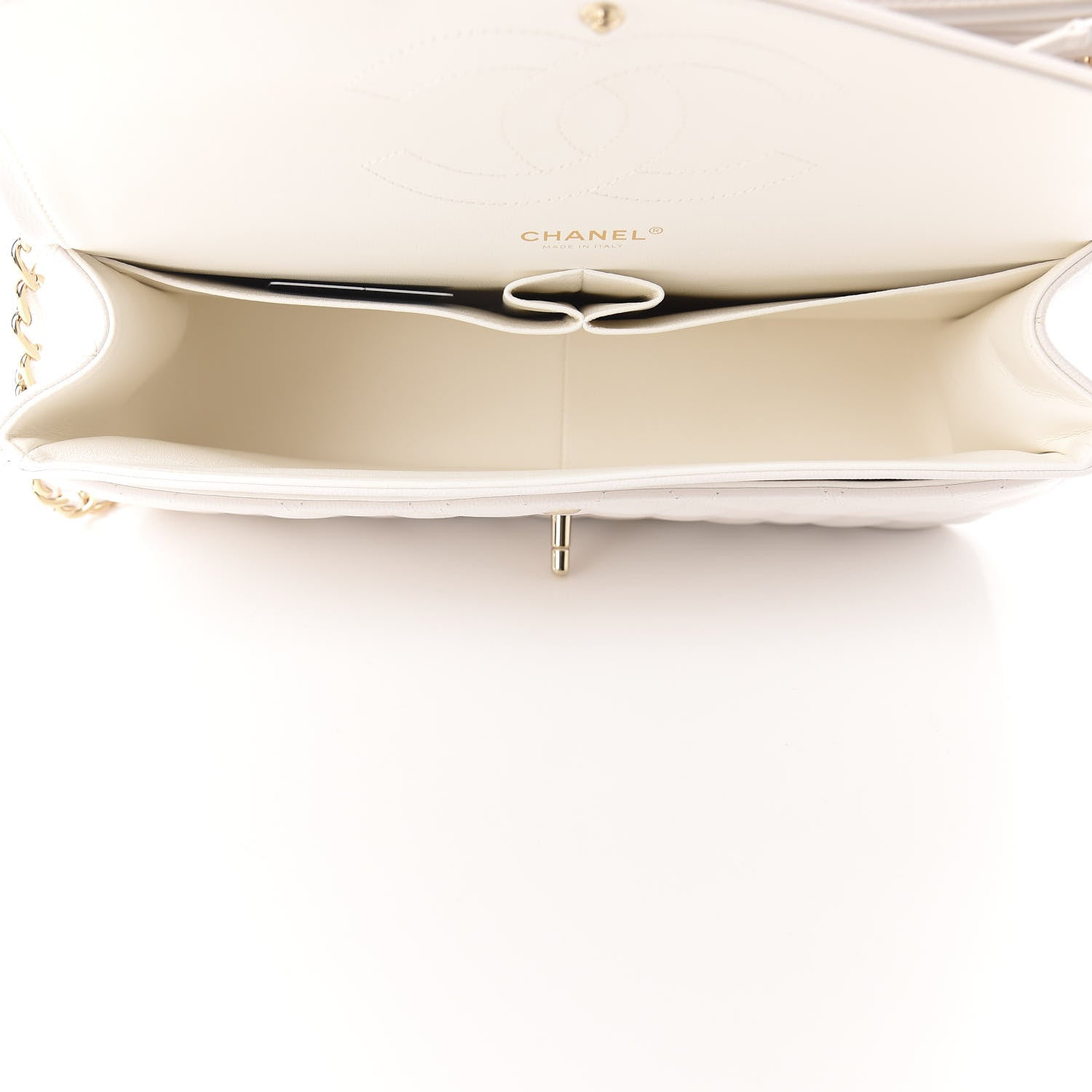 Chanel Caviar Quilted Jumbo Double Flap White 5 of 10