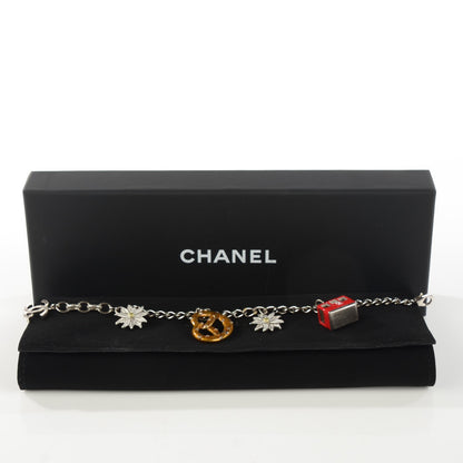 Chanel Crystal Austrian CC Pretezel Charm Bracelet Silver 3 of 4