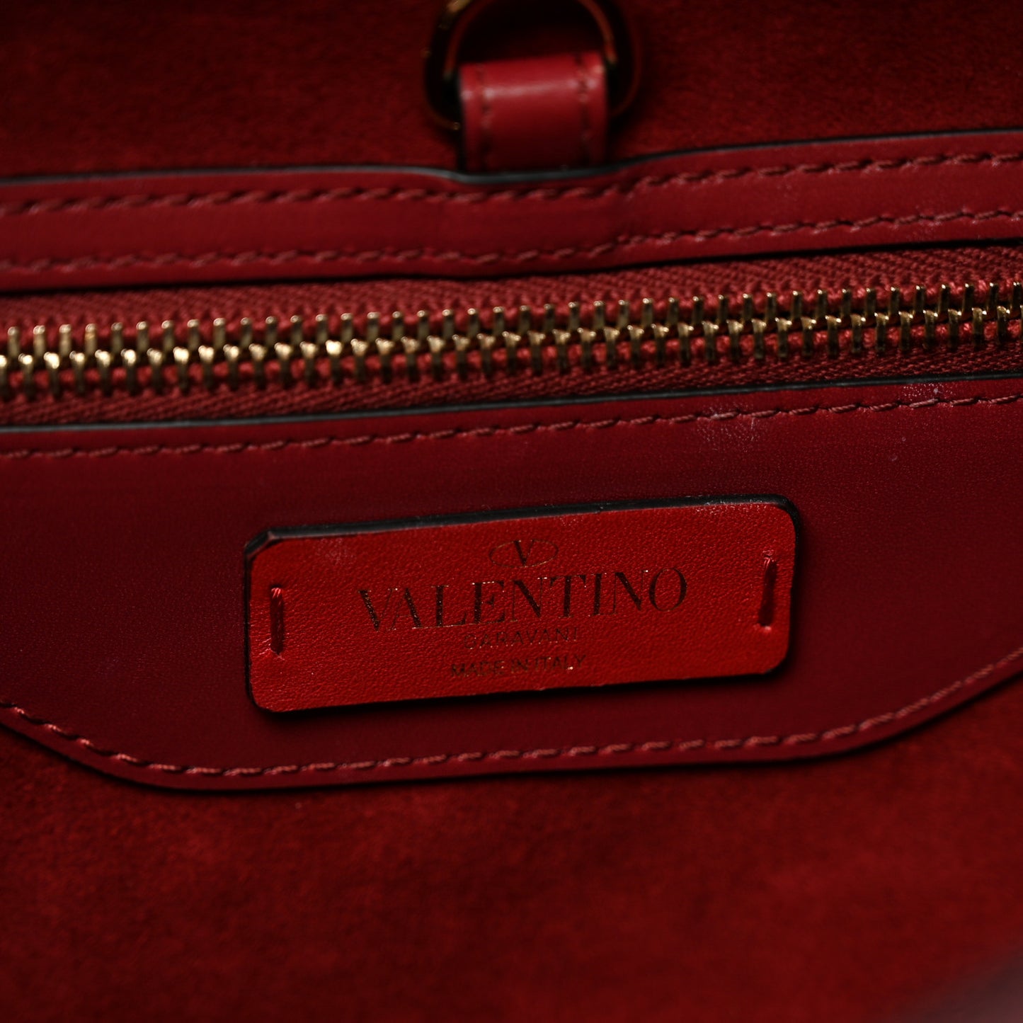 Calfskin Small Rockstud Demilune Double Handle Satchel Rubino