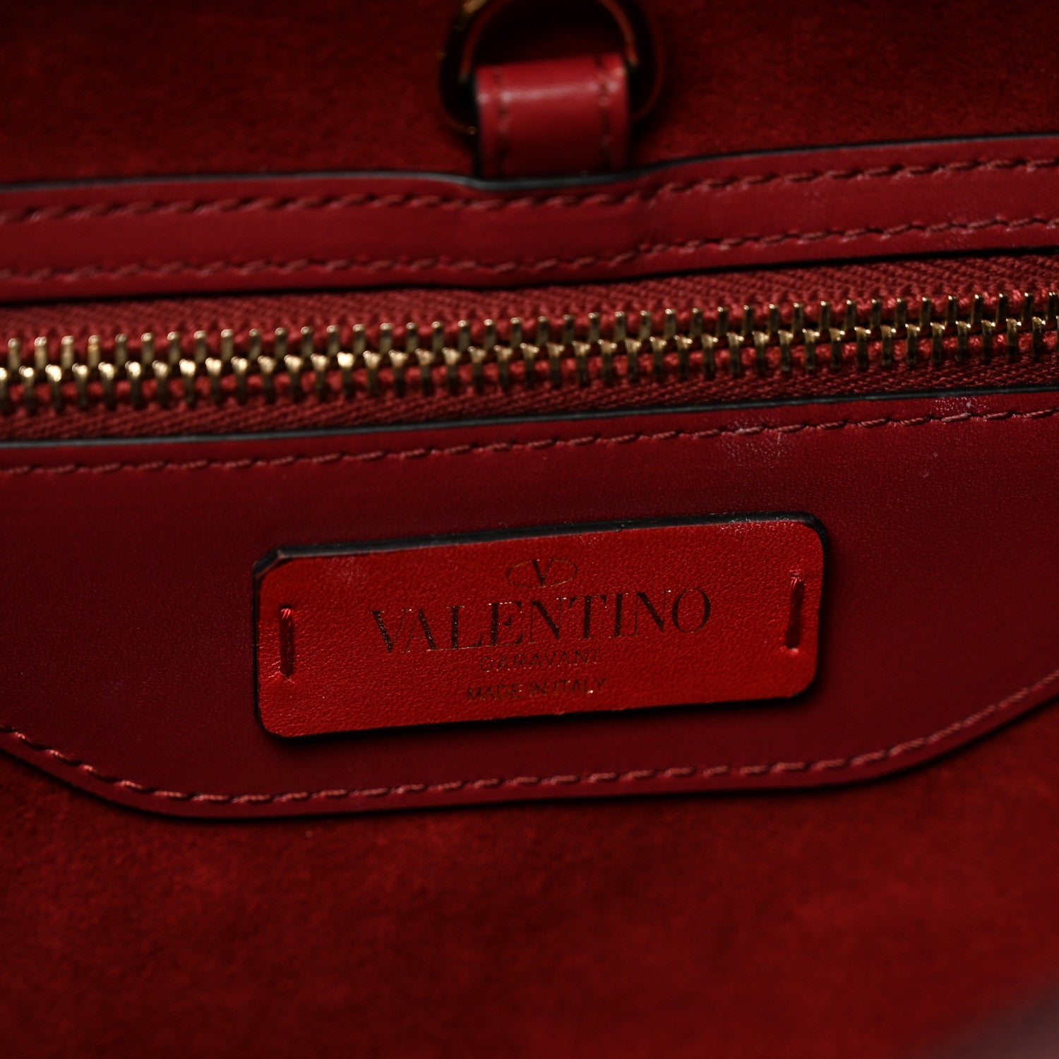 Valentino Garavani Calfskin Small Rockstud Demilune Double Handle Satchel Rubino 7 of 9