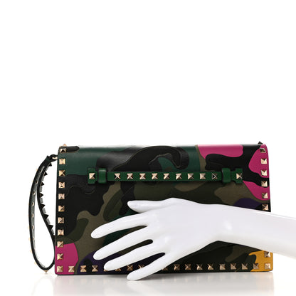 Valentino Garavani Nappa Canvas Camouflage Rockstud Wristlet Clutch Multicolor 7 of 7