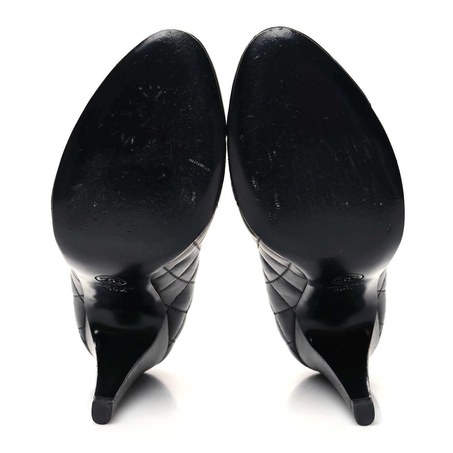 Lambskin Quilted Cap Toe Pumps 36.5 Black