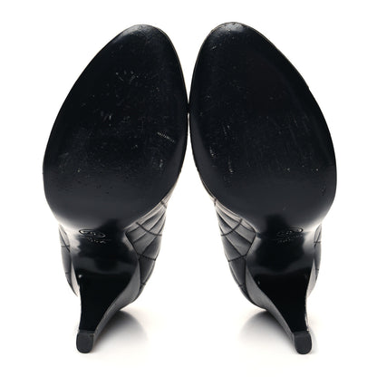 Chanel Lambskin Quilted Cap Toe Pumps 36.5 Black 5 of 8