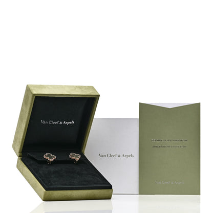 Van Cleef & Arpels 18K Rose Gold Grey Mother of Pearl Magic Alhambra Earrings 5 of 5