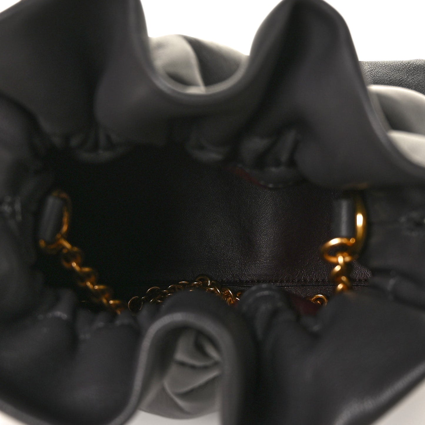 Lambskin Mini Lynton Bucket Bag Charcoal Grey
