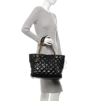 Chanel Glazed Caviar Large Coco Pleats Tote Black 2 of 7