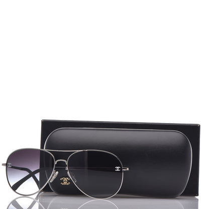 Chanel Metal Aviator CC Sunglasses 4189 T-Q Silver 9 of 9