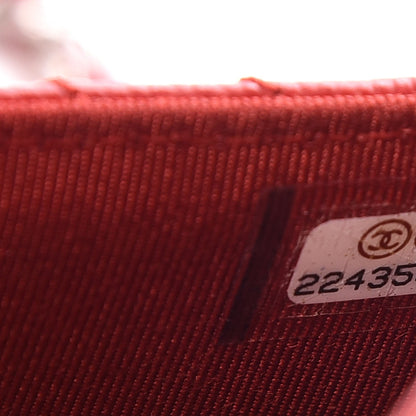 Chanel Caviar Chevron Quilted Wallet On Chain WOC Red 8 of 8