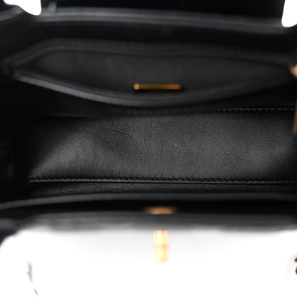 Chanel Shiny Aged Calfskin Quilted Nano Kelly Shopper Black 5 of 11