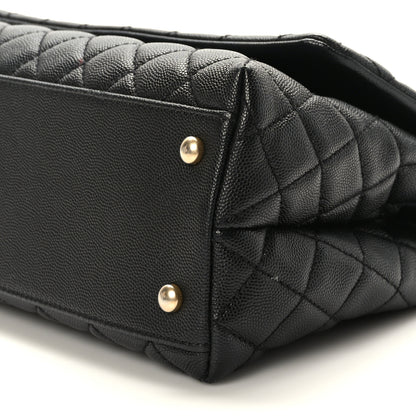 Chanel Caviar Lizard Embossed Quilted Small Coco Handle Flap Black 8 of 8