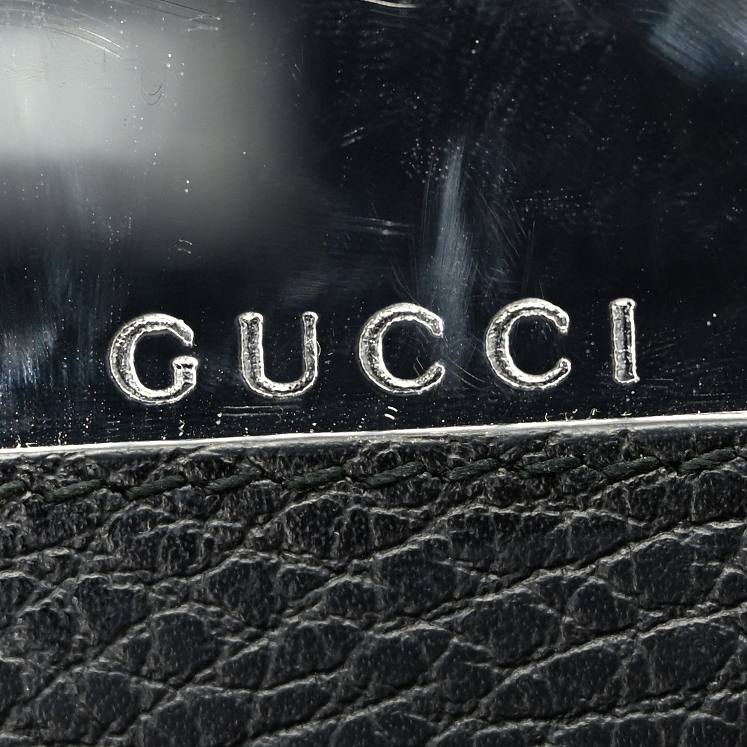 Gucci Calfskin Mini GG Marmont Chain Wallet Black 6 of 9