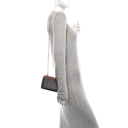 Celine Triomphe Canvas Lambskin Clutch On Chain Tan 2 of 12