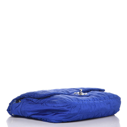 Chanel Nylon Vertical Quilted Jumbo Flap Cobalt Blue 5 of 9