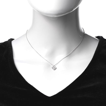 Van Cleef & Arpels 18K White Gold Diamond Sweet Alhambra Pendant Necklace 2 of 8