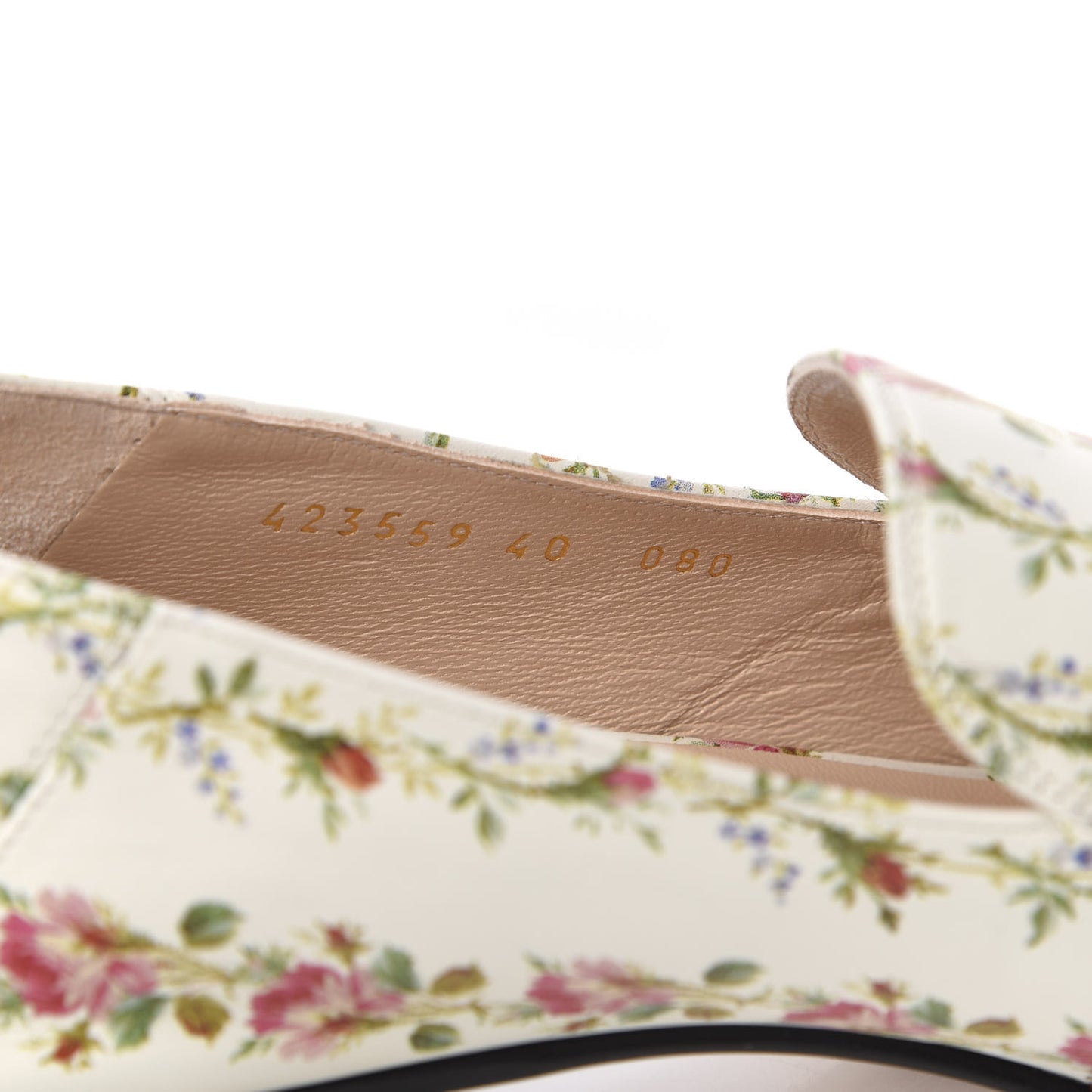 Calfskin Web Pearl Floral Embellished Peyton Loafer 40 White Multicolor