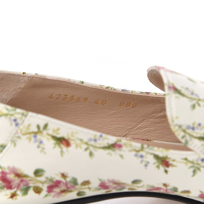 Gucci Calfskin Web Pearl Floral Embellished Peyton Loafer 40 White Multicolor 8 of 9