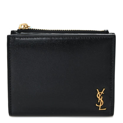Saint Laurent Calfskin Compact Zip Wallet Black 1 of 6
