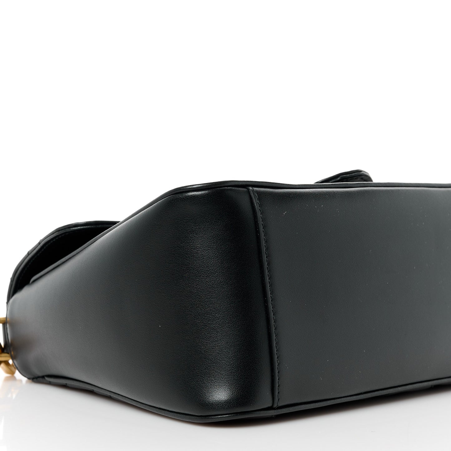 Calfskin Matelasse Small GG Marmont Top Handle Shoulder Bag Black