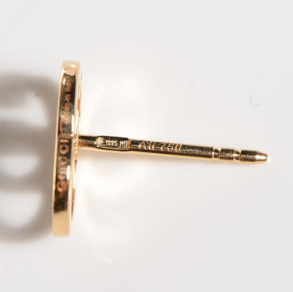 Gucci 18K Yellow Gold GG Tissue Stud Earrings 10 of 12