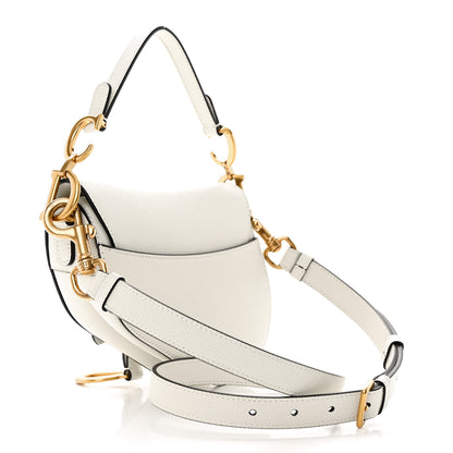Christian Dior Grained Calfskin Mini Saddle Bag With Strap White 3 of 11