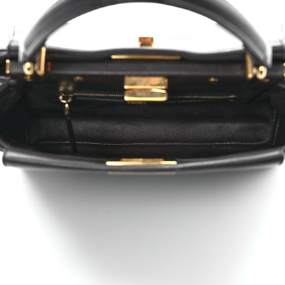 Fendi Nappa Mini Peekaboo Iconic Satchel Carbone 5 of 13