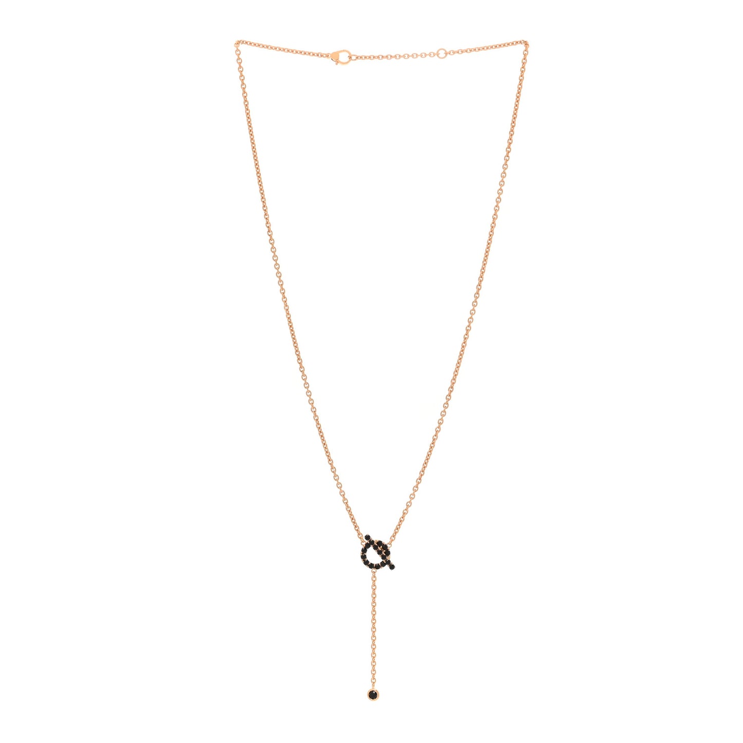 18K Rose Gold Black Spinel Finesse Lariat Necklace