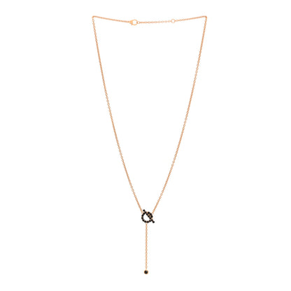 Hermes 18K Rose Gold Black Spinel Finesse Lariat Necklace 3 of 6