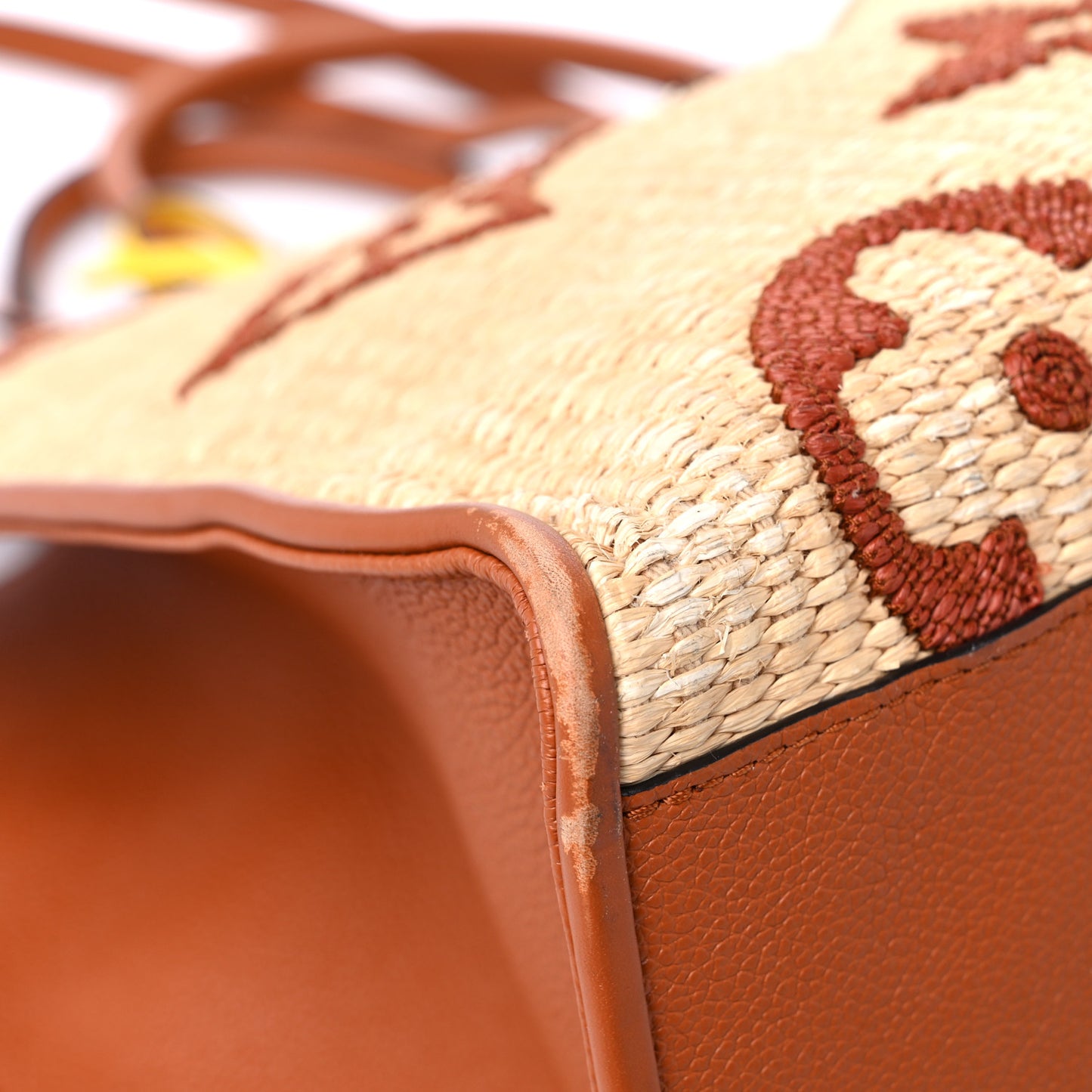 Raffia Calfskin Monogram Giant Onthego GM Tan