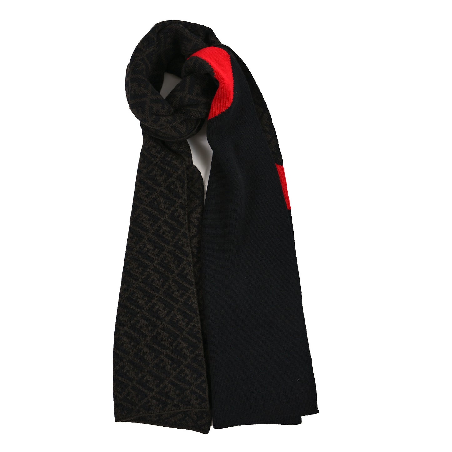 Wool FF Scarf Fango Moro Rosso