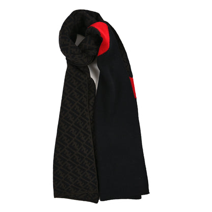 Fendi Wool FF Scarf Fango Moro Rosso 1 of 3