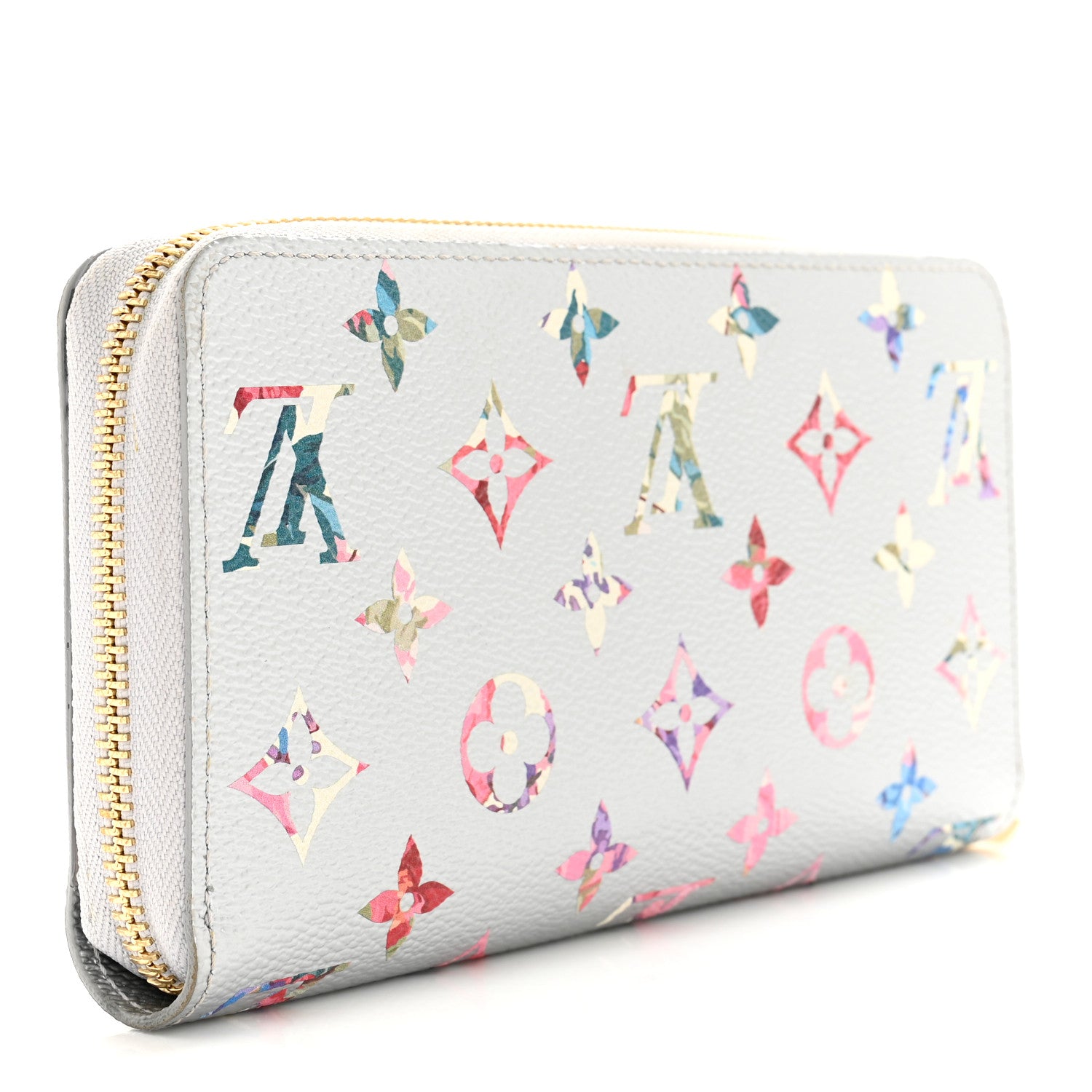 Louis Vuitton Metallic Monogram LV Garden Zippy Wallet Silver 3 of 10