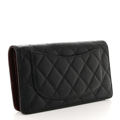Chanel Caviar Quilted Yen Wallet Black 3 of 12