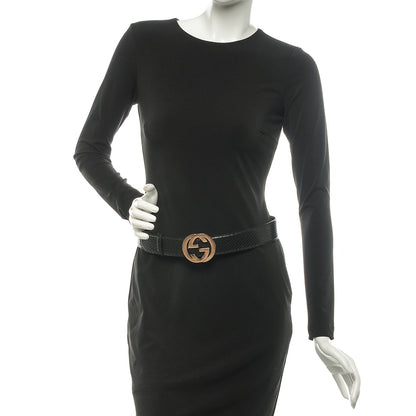 Gucci Python Interlocking G Belt 80 32 Black 2 of 8