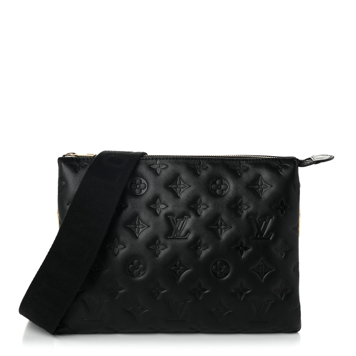 Louis Vuitton Lambskin Embossed Monogram Coussin PM Black 1 of 9