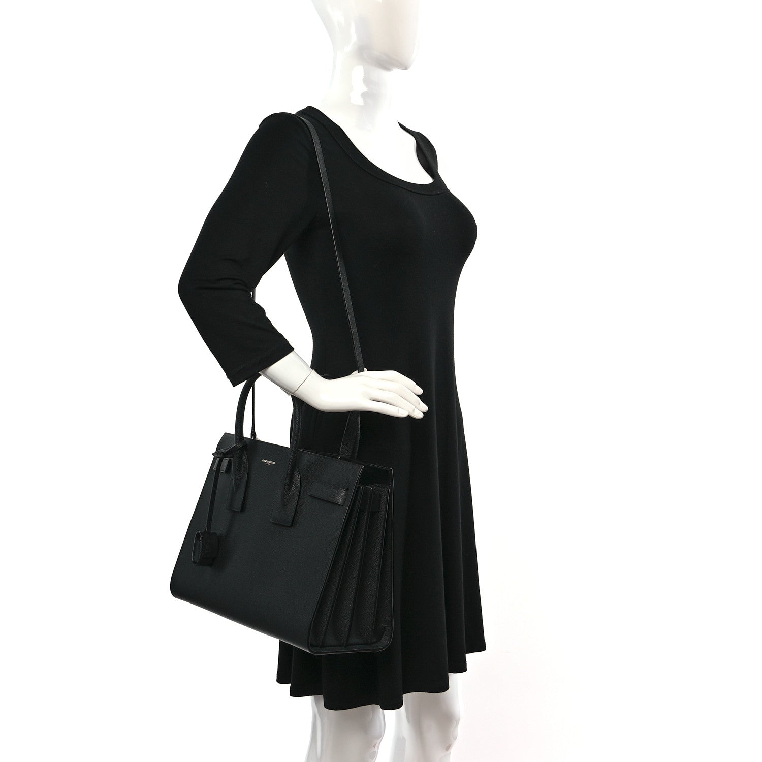 Saint Laurent Grained Calfskin Small Sac De Jour Black 2 of 8