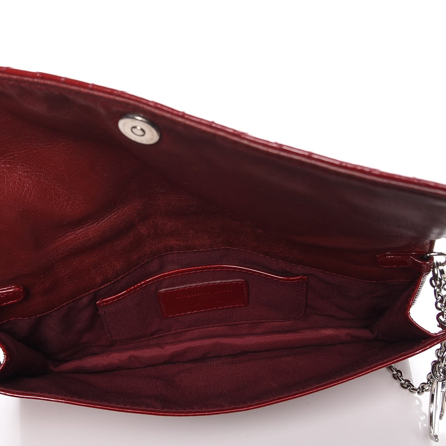 Patent Cannage Lady Dior Convertible Clutch Red