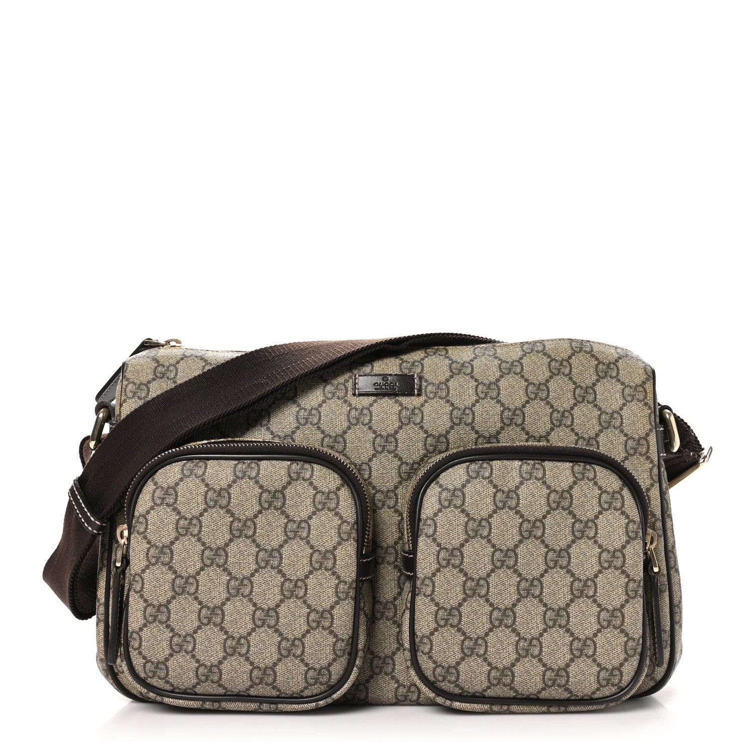 Gucci GG Plus Monogram Front Pocket Messenger Dark Brown 1 of 10