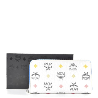 MCM Skyoptic Visetos Zip Around Wallet Diamond White 7 of 7