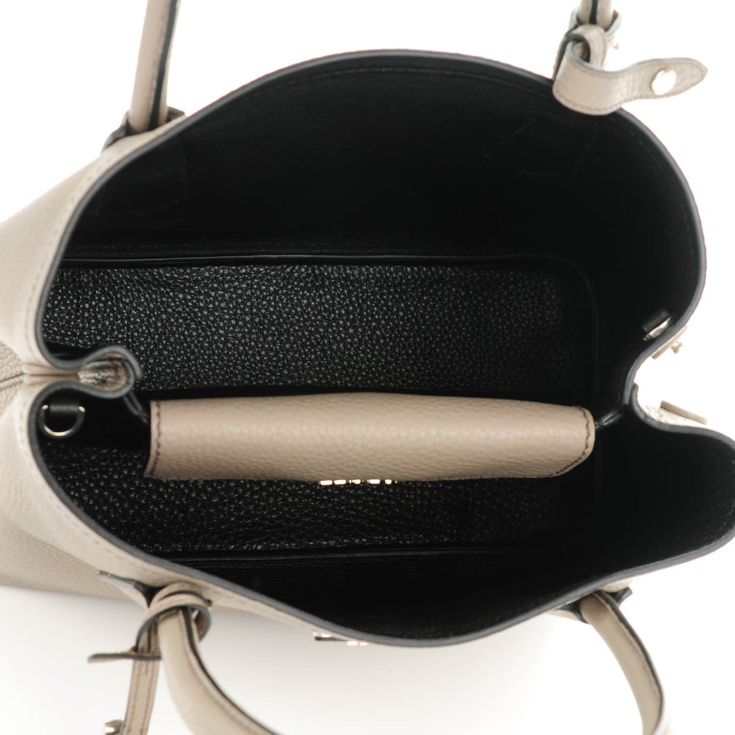 Vitello Daino Small Double Bag Argilla Black