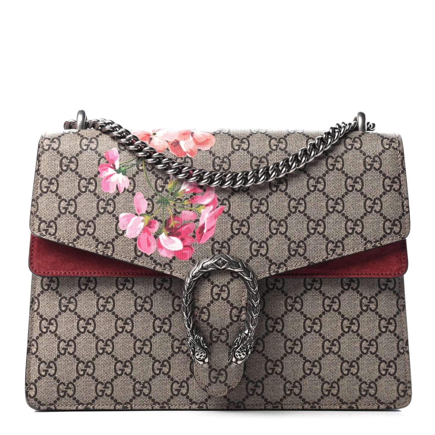 GG Supreme Monogram Blooms Medium Dionysus Shoulder Bag Beige Multicolor Dry Rose