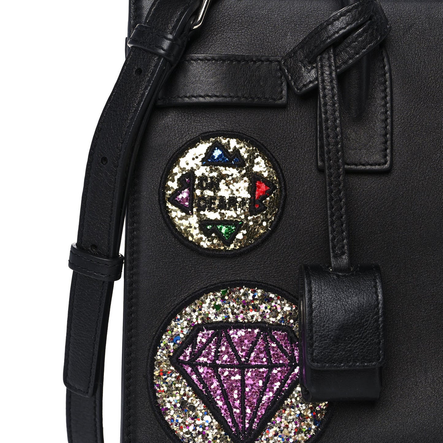 Calfskin Patchwork Baby Sac De Jour Black Multi