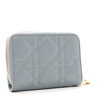 Christian Dior Lambskin Cannage Small Lady Dior Voyageur Coin Purse Cloud Blue 3 of 7