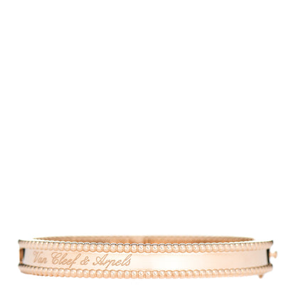 Van Cleef & Arpels 18K Rose Gold Perlee Signature Bangle Bracelet S 3 of 5