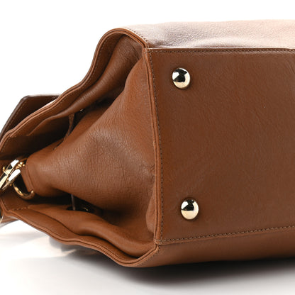 Jimmy Choo Grainy Calfskin Large Rosalie Satchel Brown 7 of 11