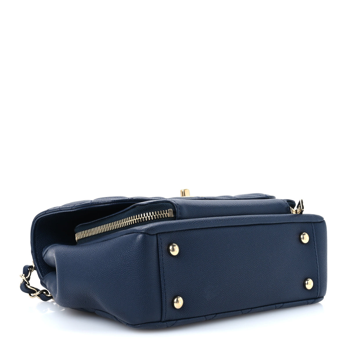 Caviar Quilted Small Business Affinity Flap Navy